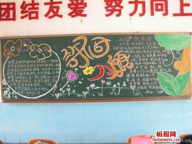 小学生2015新年到黑板报