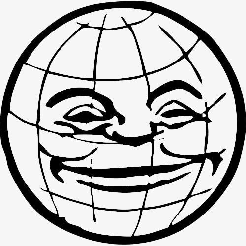 地球黑白创意可爱风格黑白地球