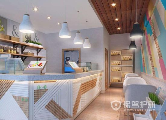 20平米简约风格奶茶店装修效果图