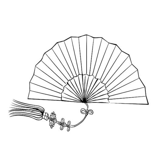 折扇物品简笔画图片 折扇怎么画