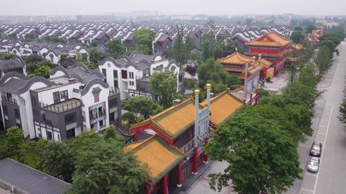 成都温江航拍芙蓉古城