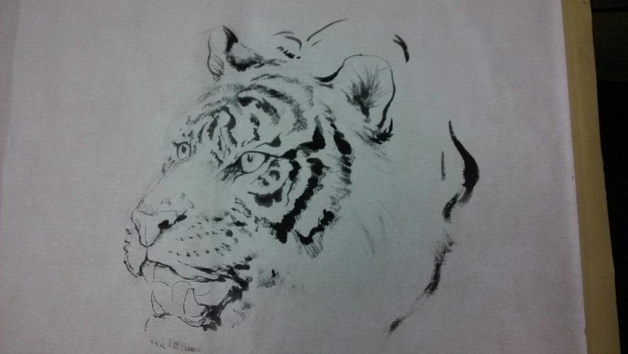 使用了:其他 - 毛笔        假期闲暇画的(王者雄风),一直来喜爱老虎