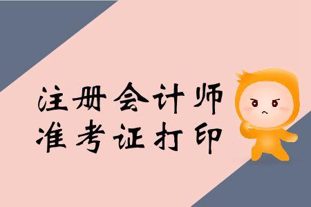 2019年注册会计师准考证怎么打印?