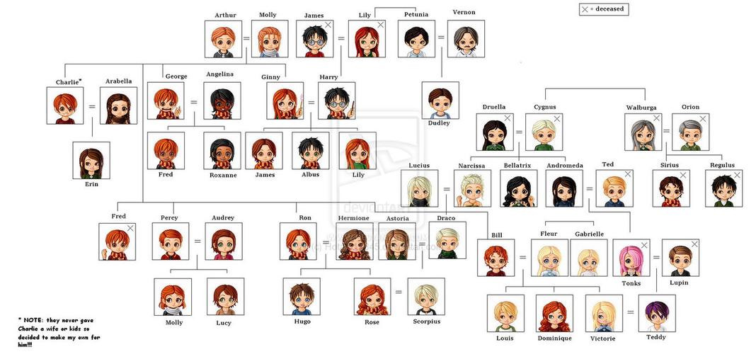 请问谁有这张图片【如下】清晰的版本或哈利波特家谱图?