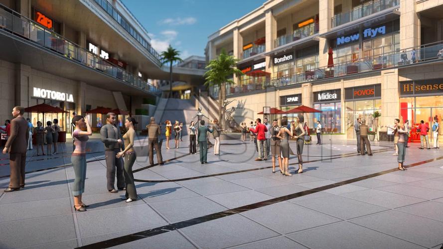 下沉式商业广场前推