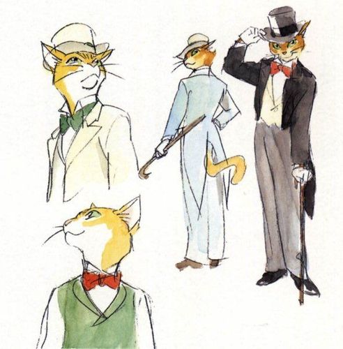 宫崎骏 猫的报恩 男爵 水粉 ( . )好帅