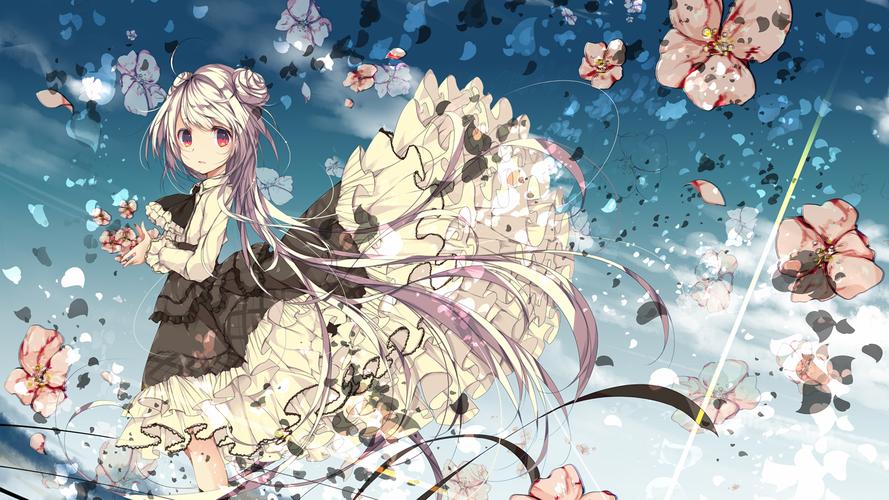 呆萌星空二次元美女漫画卡通动漫美少女高清桌面壁纸