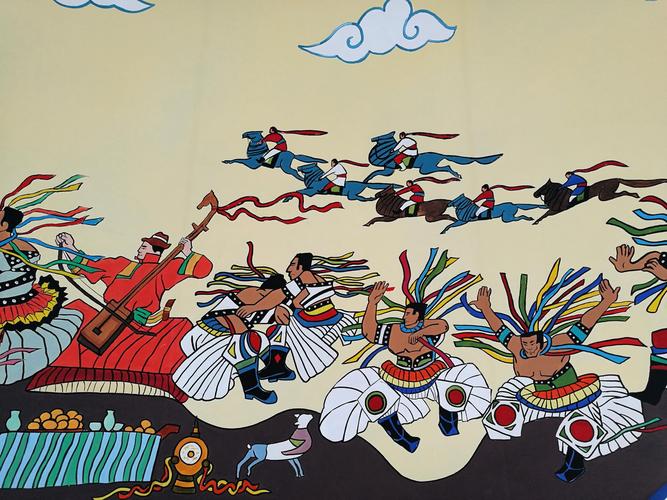 富有蒙古民族特色的城市壁画,呼和浩特