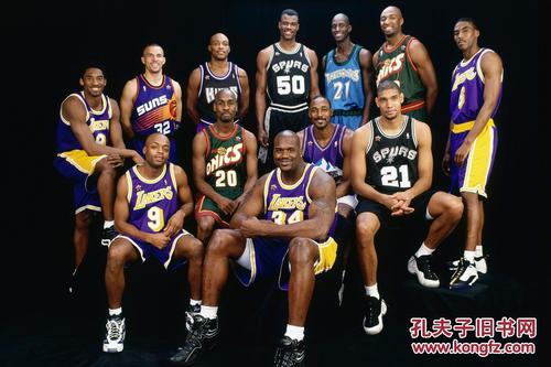 nba历届全明星赛合影明信片套装(十张)