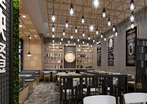 快捷餐厅中式汉堡店装修效果图