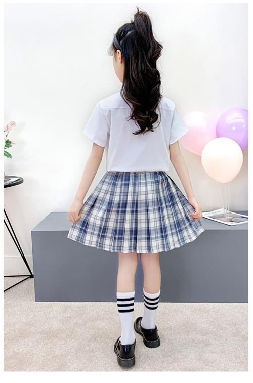 套装女童学院风全套8裙子9校园11短袖10岁12小学生树莓红茶领结110cm