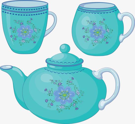 关键词 : 卡通,茶杯素材,茶壶,花朵蓝色