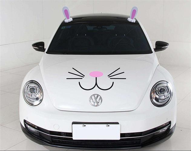 创色纪汽车用品旗舰店 汽车车顶装饰兔耳朵可爱眼睫毛搞笑贴纸车外