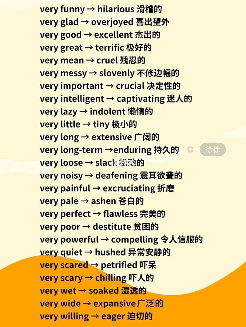 英语表达只会用very?