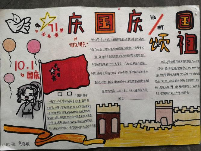 县一初中八年级语文组"庆国庆,颂祖国"手抄报比赛
