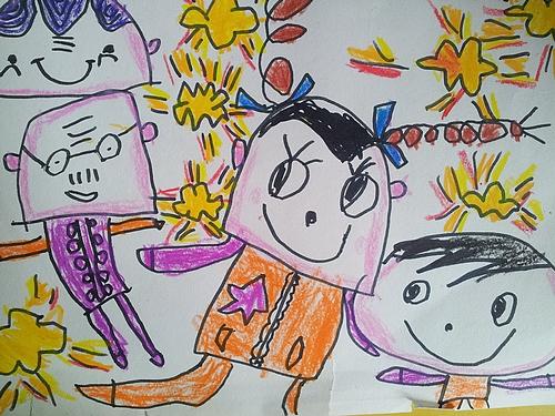 艺术画廊:大头娃娃过新年