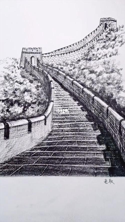 万里长城_绘画_手绘画_文化
