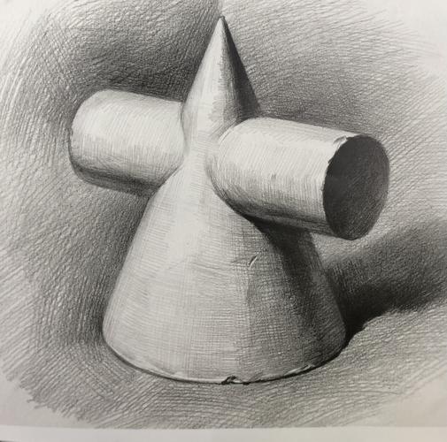 写美篇 圆柱&圆锥穿插体是柱体与锥体的组合体,组合而成的穿插体比