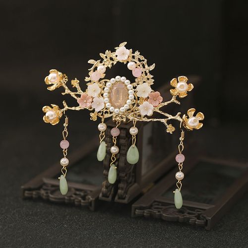 汉服头饰流苏发簪子发冠超仙少女发钗子步摇古装古风发饰顶簪配饰