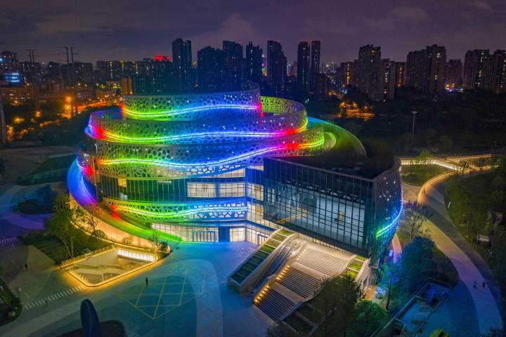 杭州运河中央公园初亮相,夜幕下这一幕也太美了