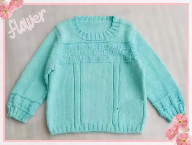 非常舒适的纯色婴儿套头毛衣编织带详细教程