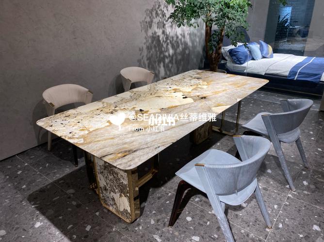巴西进口潘多拉大理石餐桌 晶莹剔透超气派_潘多拉怎么样_家具_餐厅