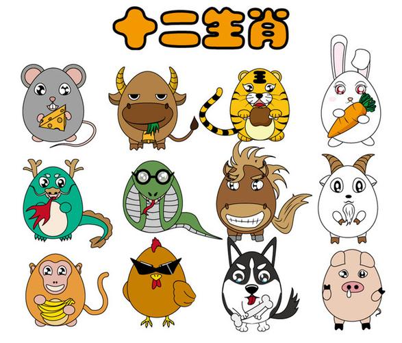 生肖卡通图片之彩蛋十二生肖模板下载图片