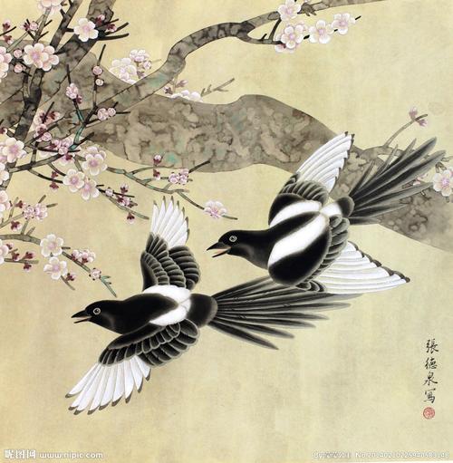 喜鹊设计图__绘画书法_文化艺术_设计图库_昵图网.