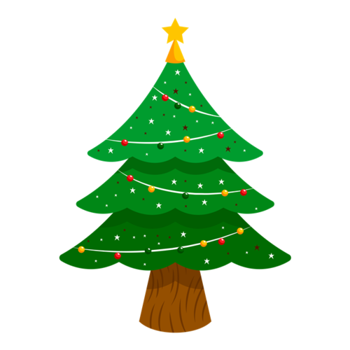 彩色手绘圣诞树图片