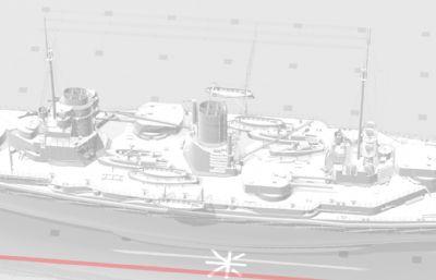 德意志帝国海军毛奇级战列巡洋舰stl模型