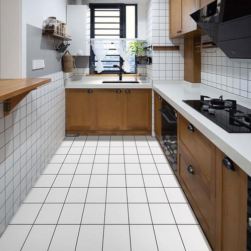 厨房地板贴自粘防水防滑防油耐磨地面翻新地砖贴纸遮丑卫生间地贴