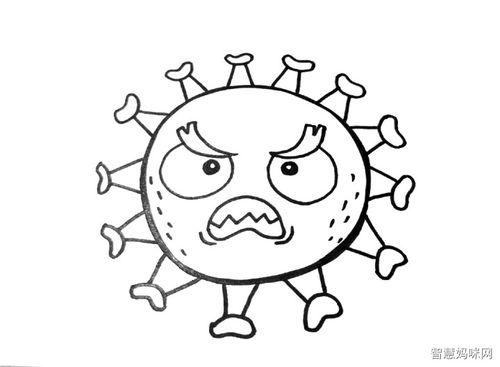 抗击新型冠状病毒的简笔画
