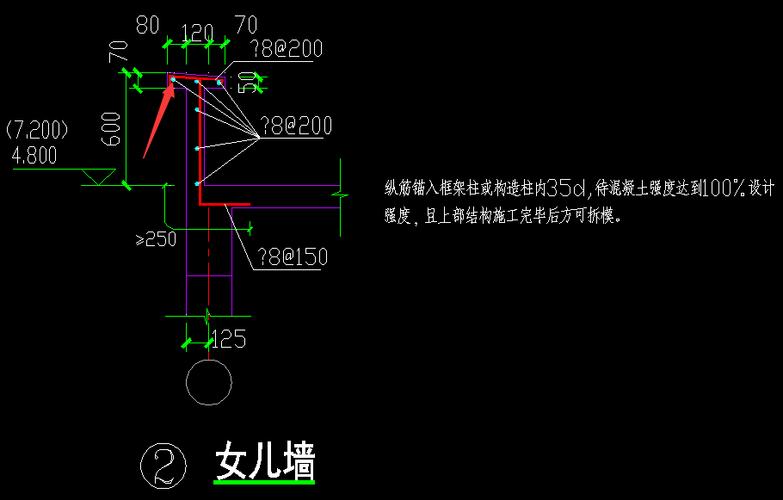 女儿墙绘制问题