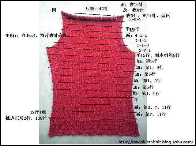 petal,红色短袖毛衣完整过程 - 美玲 - 只是属于我的悠闲