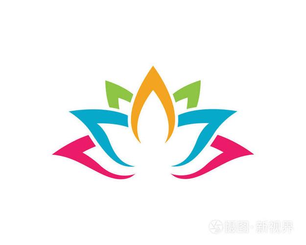 程式化的莲花花图标矢量