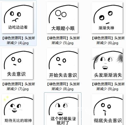 于是网友做出了一系列脑洞大开的表情,光头小人利用头发和眼神的变化