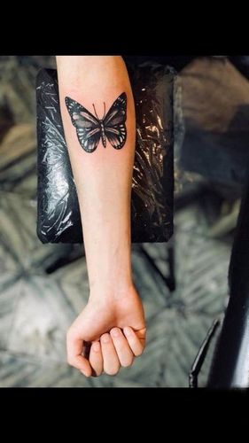 3d蝴蝶纹身 女生手臂上3d蝴蝶纹身图案