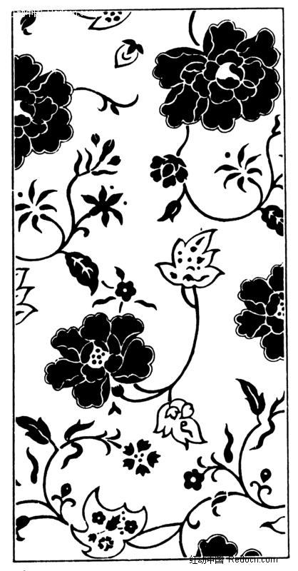 中国传统牡丹花纹饰_传统图案_红动手机版