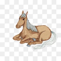 卡通手绘棕色的马