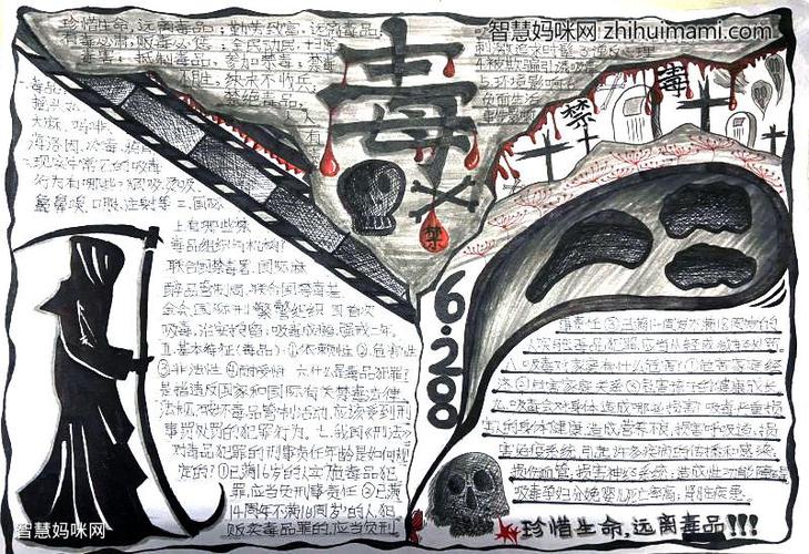 初中生禁毒教育手抄报一等奖