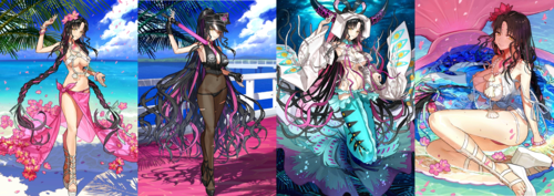 本次日服泳装活动放出了泳装杀生院祈荒(mooncancer),卡面自然是不