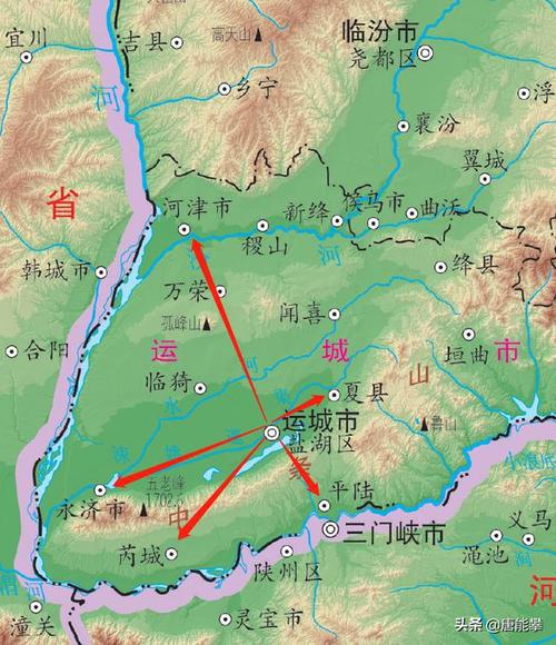 山西运城沿黄河5县,河津在支流汾河上,也是黄河出吕梁山的第一城,津是
