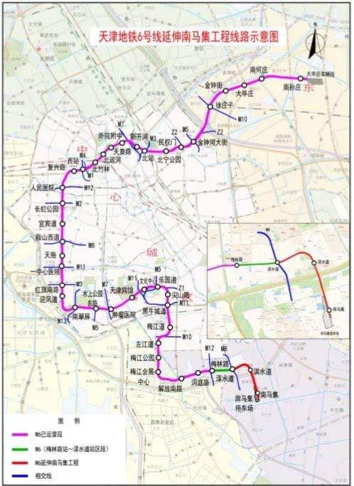 天津地铁6号线延伸线走向站点