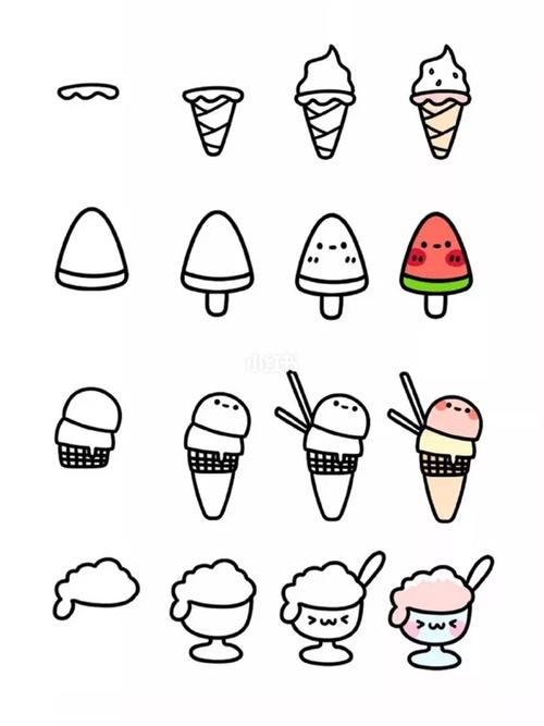 儿童简笔画91零食系列95带步骤图_简笔画_零食_插画_画画_简笔画