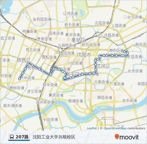 公交207路的线路图