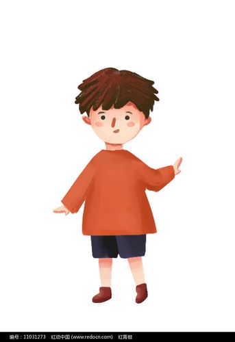 原创手绘卡通人物小男孩插画素材psd