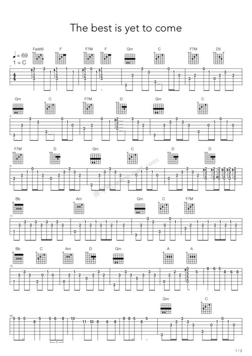 《the best is yet to come》吉他谱