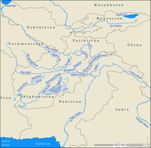 11.(a)印度河和(b)喀布尔河支流到印度河的排水图.