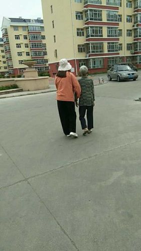 搀扶老人过马路