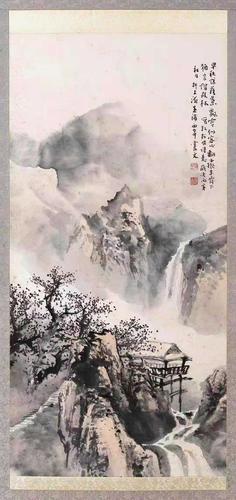 乐震文的山水作品,从左向右,由山而始,又由山而终.